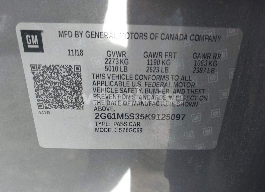 Photo 9 of 2019 Cadillac Xts LUXURY (VIN 2G61M5S35K9125097)