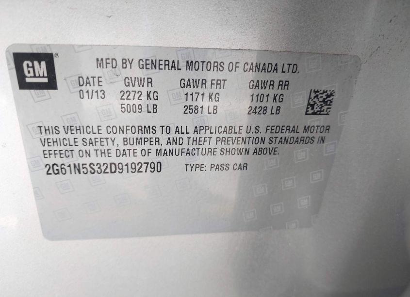 Photo 9 of 2013 Cadillac Xts STANDARD (VIN 2G61N5S32D9192790)