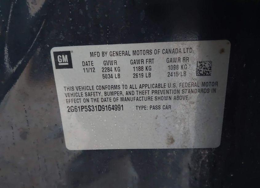 Photo 9 of 2013 Cadillac Xts LUXURY (VIN 2G61P5S31D9164991)