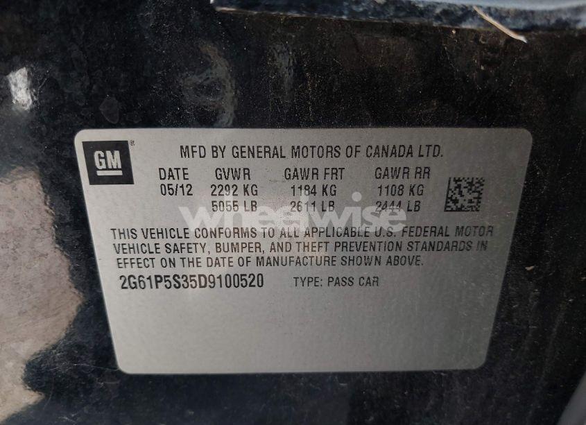 Photo 9 of 2013 Cadillac Xts LUXURY (VIN 2G61P5S35D9100520)