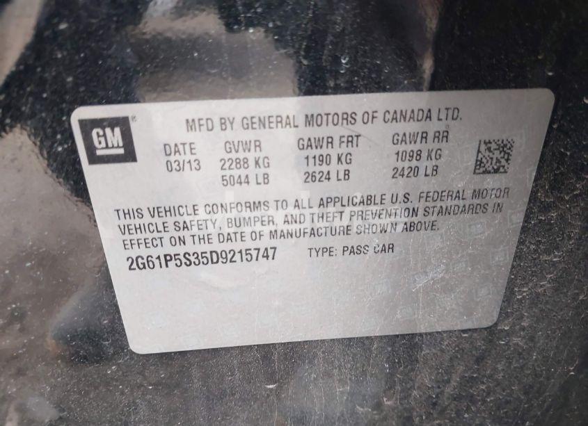 Photo 9 of 2013 Cadillac Xts LUXURY (VIN 2G61P5S35D9215747)