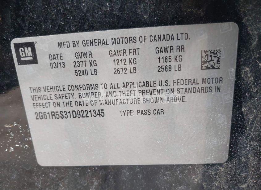 Photo 9 of 2013 Cadillac Xts LUXURY (VIN 2G61R5S31D9221345)