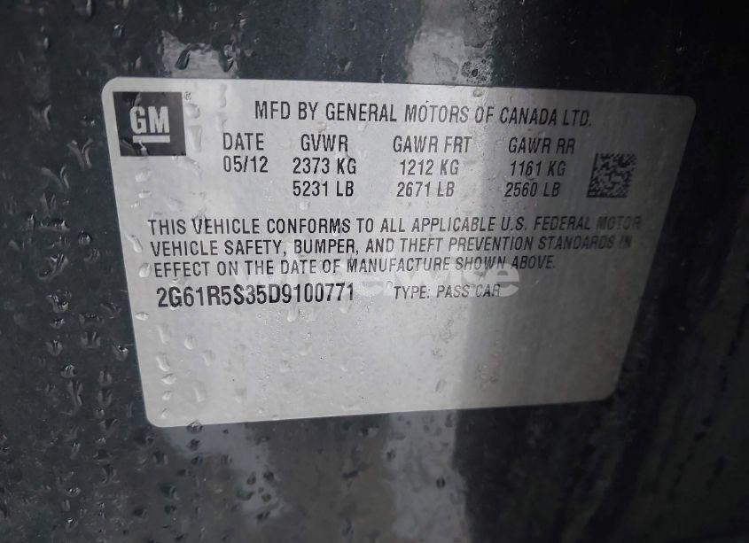 Photo 9 of 2013 Cadillac Xts LUXURY (VIN 2G61R5S35D9100771)