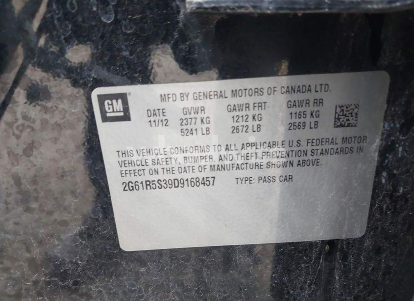 Photo 9 of 2013 Cadillac Xts LUXURY (VIN 2G61R5S39D9168457)