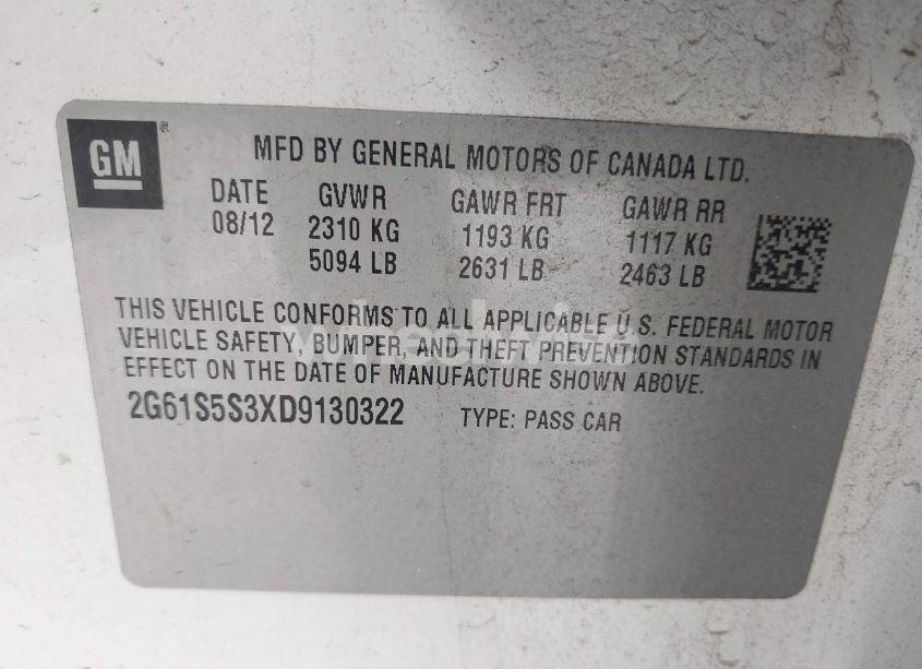 Photo 9 of 2013 Cadillac Xts PREMIUM (VIN 2G61S5S3XD9130322)