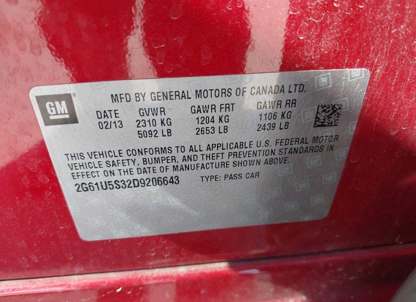 Photo 9 of 2013 Cadillac Xts PLATINUM (VIN 2G61U5S32D9206643)