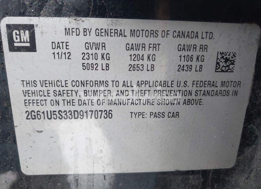 Photo 9 of 2013 Cadillac Xts PLATINUM (VIN 2G61U5S33D9170736)