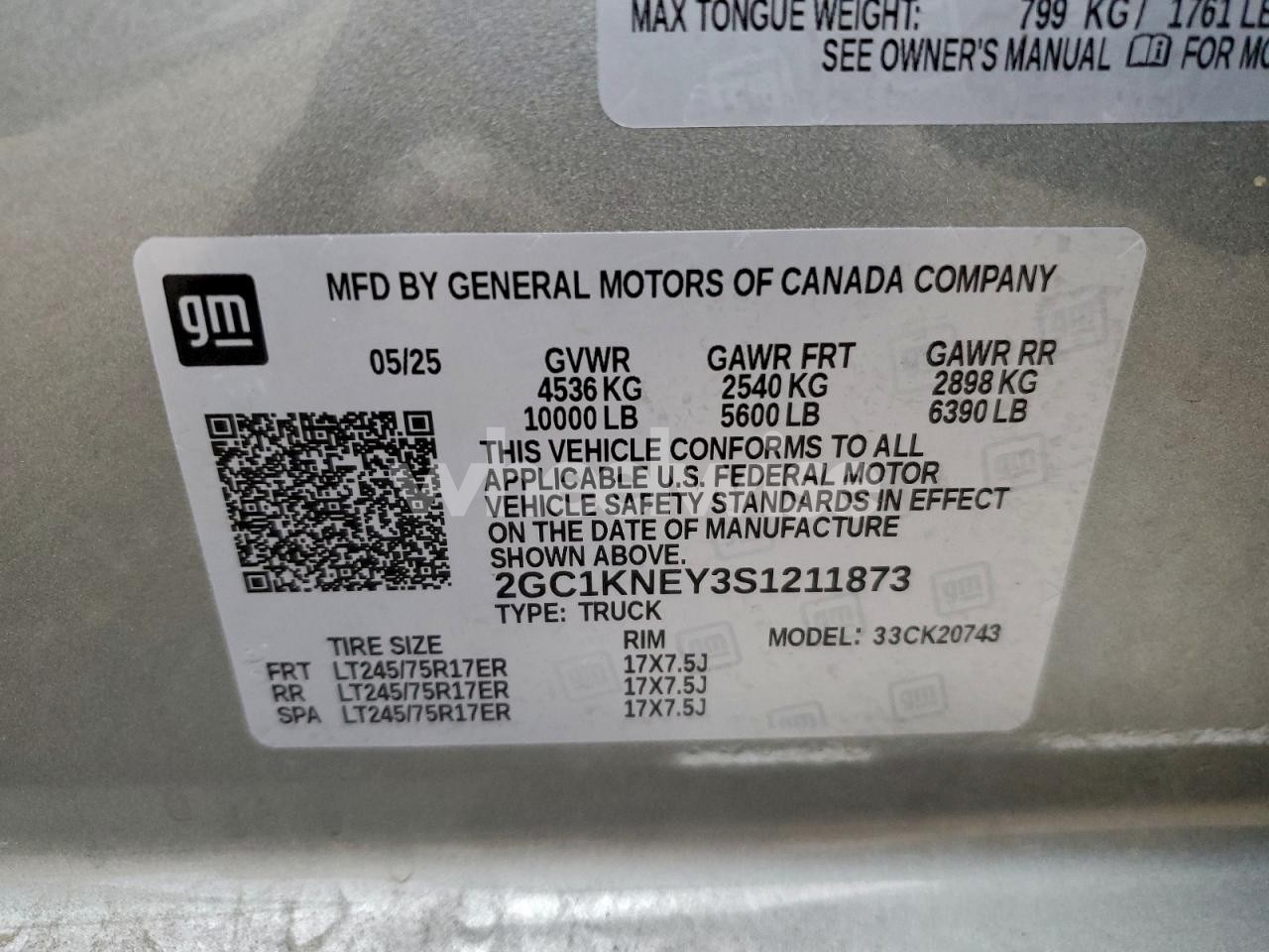 Photo 12 of 2025 CHEVROLET SILVERADO K2500 HEAVY DUTY LT (VIN 2GC1KNEY3S1211873)