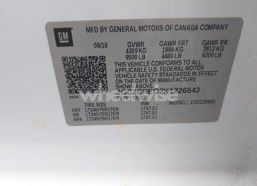 Photo 9 of 2019 Chevrolet Silverado 2500HD WT (VIN 2GC2CREG2K1226543)