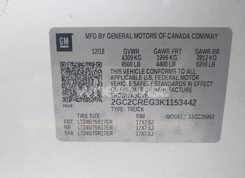 Photo 9 of 2019 Chevrolet Silverado 2500HD WT (VIN 2GC2CREG3K1153442)