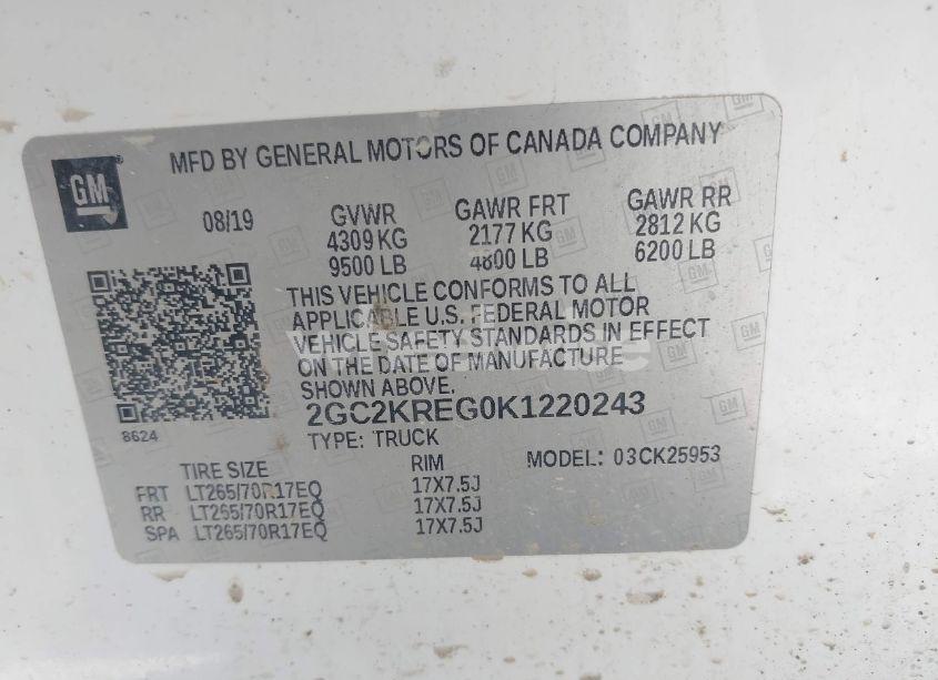 Photo 9 of 2019 Chevrolet Silverado 2500HD WT (VIN 2GC2KREG0K1220243)