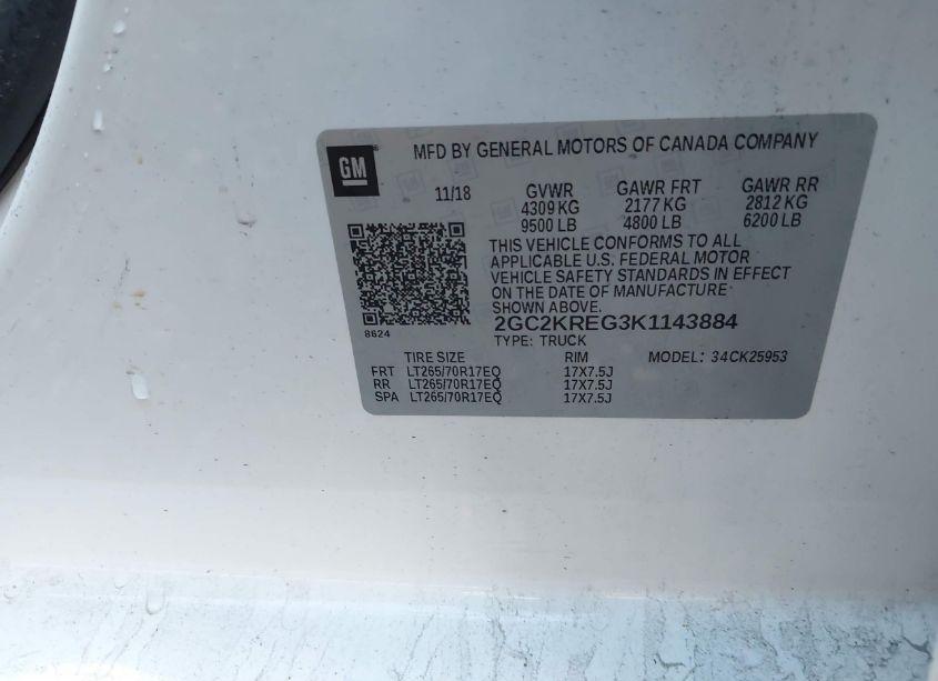 Photo 9 of 2019 Chevrolet Silverado 2500HD WT (VIN 2GC2KREG3K1143884)