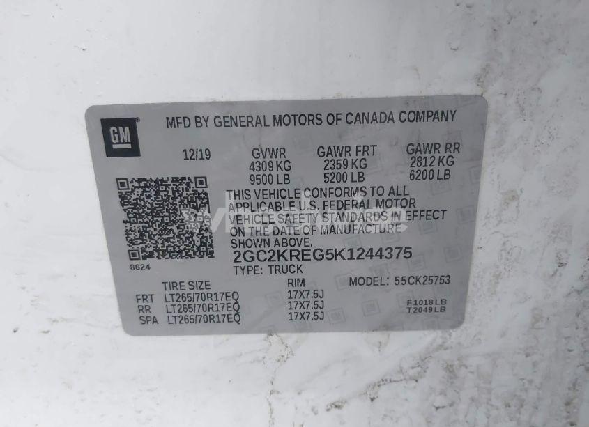 Photo 9 of 2019 Chevrolet Silverado 2500HD WT (VIN 2GC2KREG5K1244375)