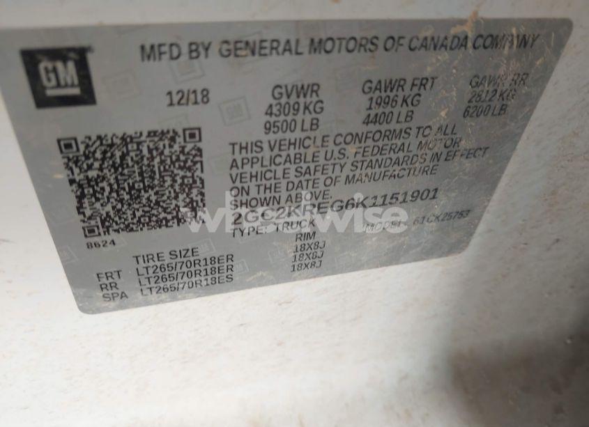 Photo 8 of 2019 Chevrolet Silverado 2500HD WT (VIN 2GC2KREG6K1151901)