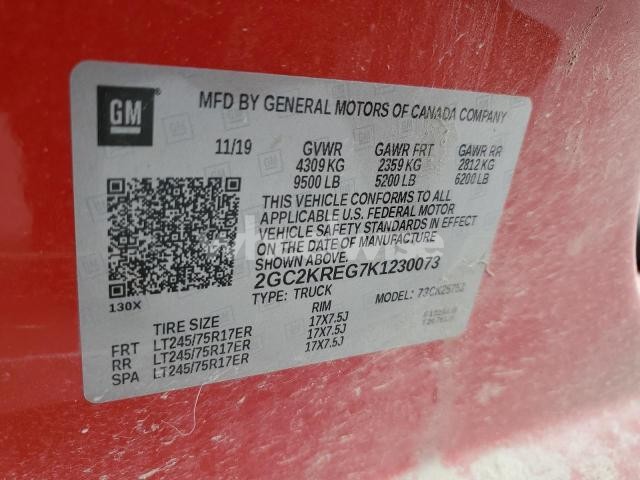 Photo 6 of 2019 CHEVROLET SILVERADO K2500 HEAVY DUTY (VIN 2GC2KREG7K1230073)