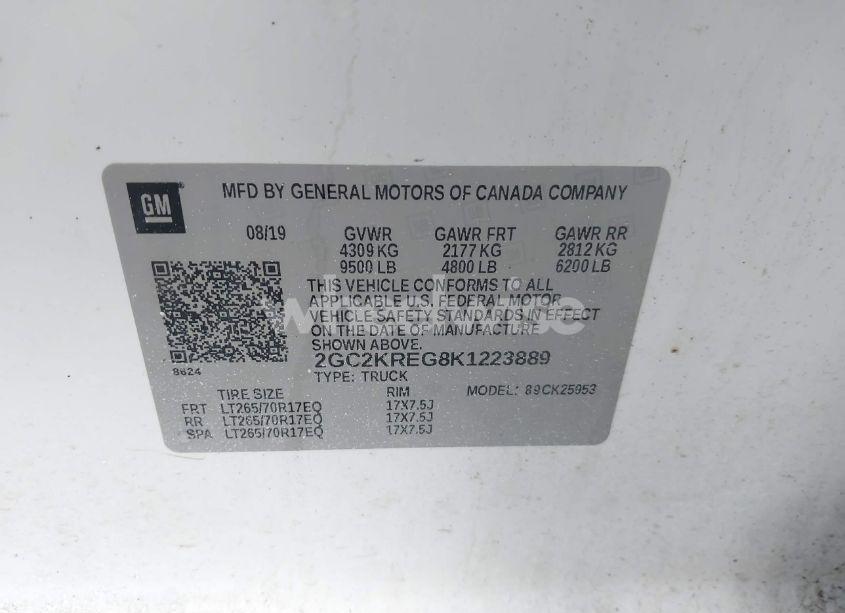 Photo 9 of 2019 Chevrolet Silverado 2500HD WT (VIN 2GC2KREG8K1223889)