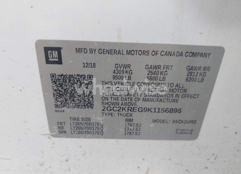 Photo 9 of 2019 Chevrolet Silverado 2500HD WT (VIN 2GC2KREG9K1156896)