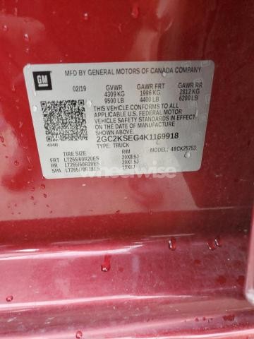 2019 CHEVROLET SILVERADO K2500 HEAVY DUTY LT (VIN 2GC2KSEG4K1169918) main photo