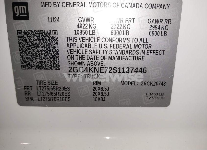 Photo 9 of 2025 Chevrolet Silverado 2500HD 4WD STANDARD BED LT (VIN 2GC4KNE72S1137446)