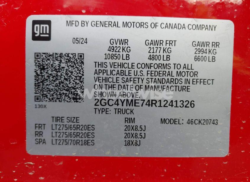 Photo 9 of 2024 Chevrolet Silverado 2500HD 4WD STANDARD BED CUSTOM (VIN 2GC4YME74R1241326)