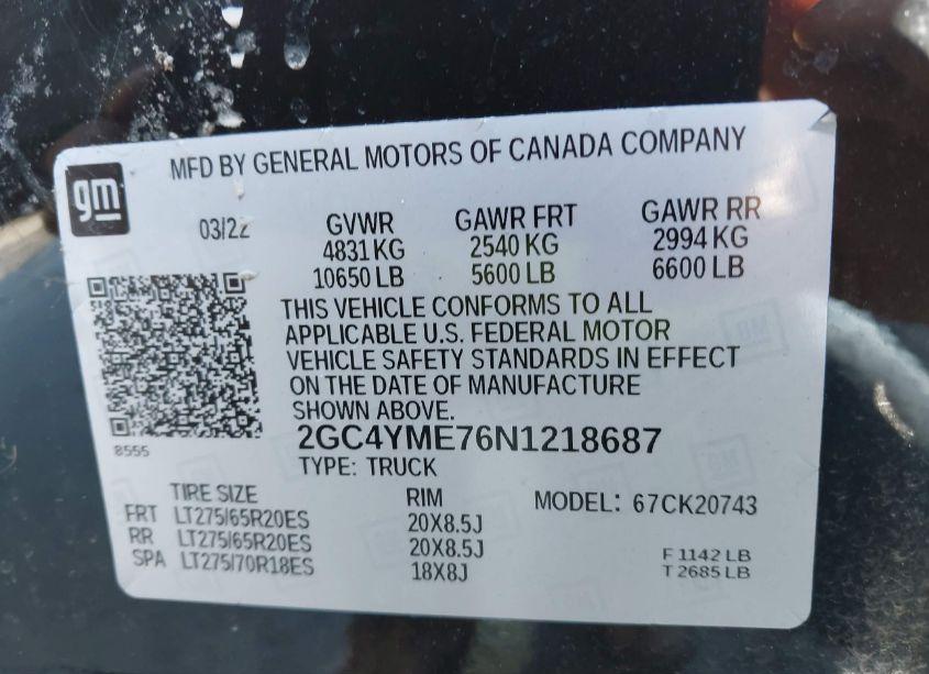 Photo 9 of 2022 Chevrolet Silverado 2500HD 4WD STANDARD BED CUSTOM (VIN 2GC4YME76N1218687)