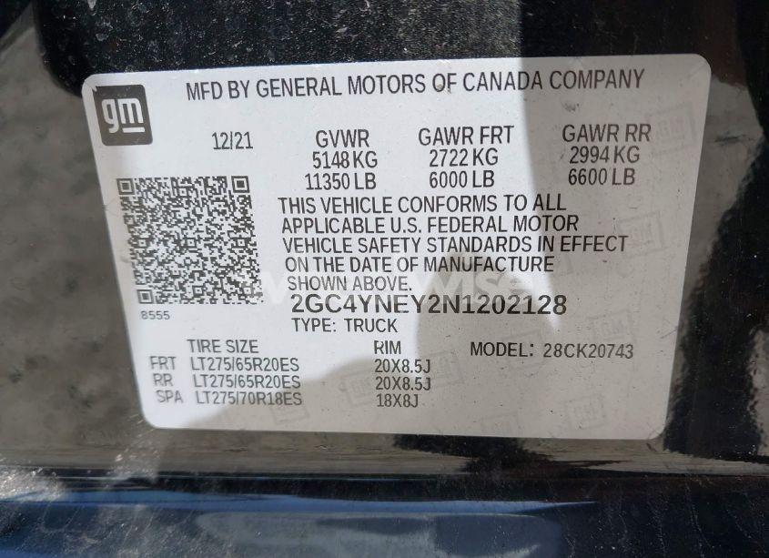 Photo 8 of 2022 Chevrolet Silverado 2500HD 4WD STANDARD BED LT (VIN 2GC4YNEY2N1202128)