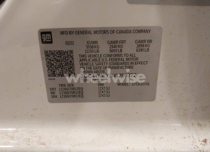 Photo 9 of 2022 Chevrolet Silverado 2500HD 4WD STANDARD BED LT (VIN 2GC4YNEY3N1209377)