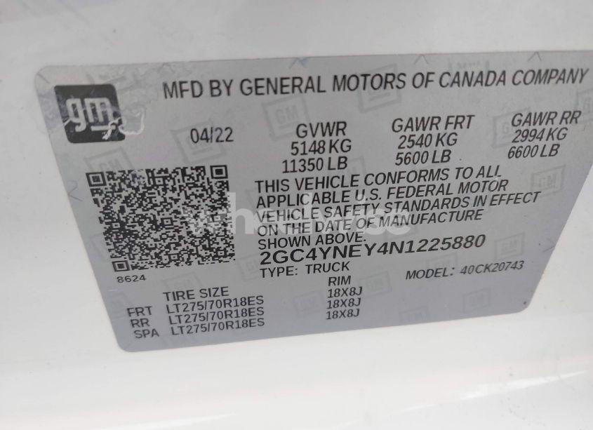 Photo 8 of 2022 Chevrolet Silverado 2500HD 4WD STANDARD BED LT (VIN 2GC4YNEY4N1225880)