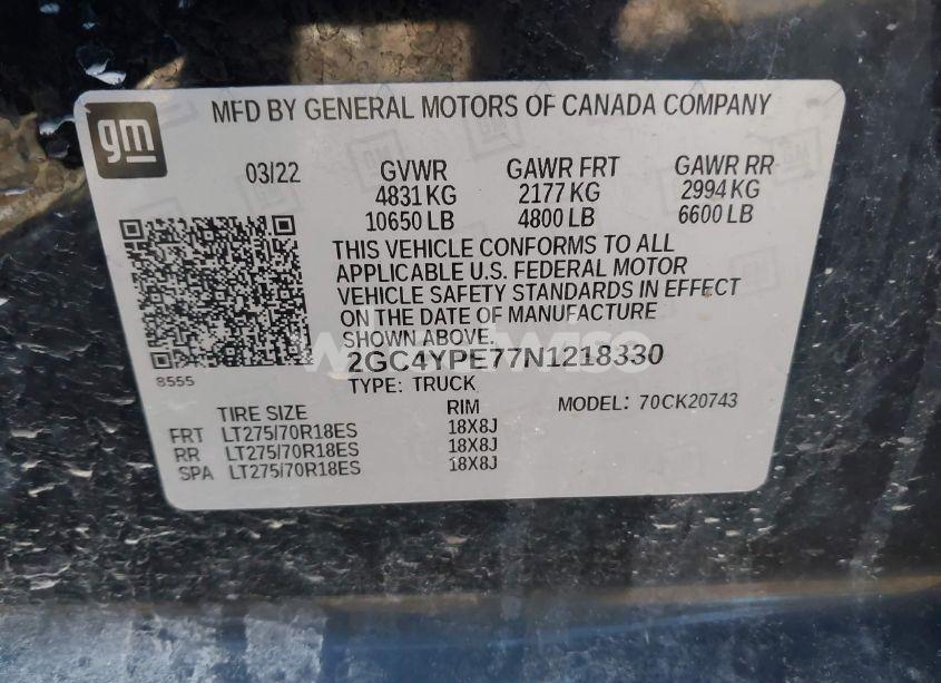 Photo 8 of 2022 Chevrolet Silverado 2500HD 4WD STANDARD BED LTZ (VIN 2GC4YPE77N1218330)