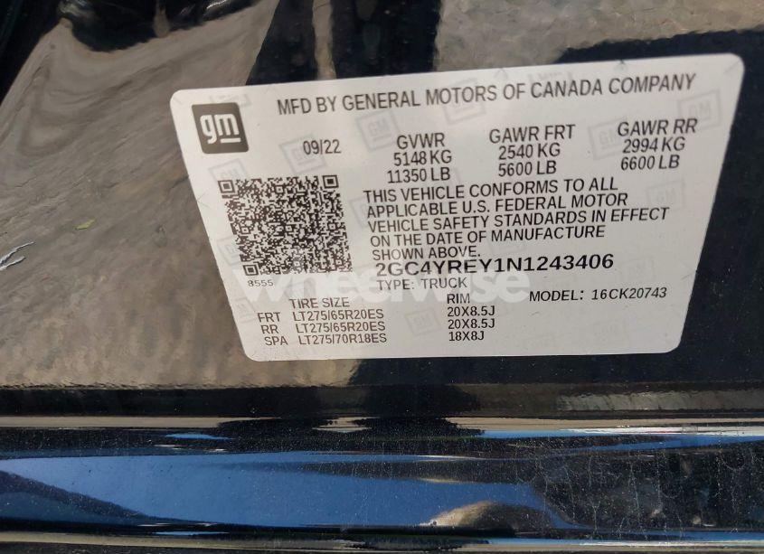 Photo 9 of 2022 Chevrolet Silverado 2500HD 4WD STANDARD BED HIGH COUNTRY (VIN 2GC4YREY1N1243406)