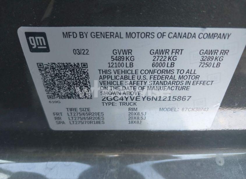 Photo 8 of 2022 Chevrolet Silverado 3500HD 4WD STANDARD BED HIGH COUNTRY (VIN 2GC4YVEY6N1215867)