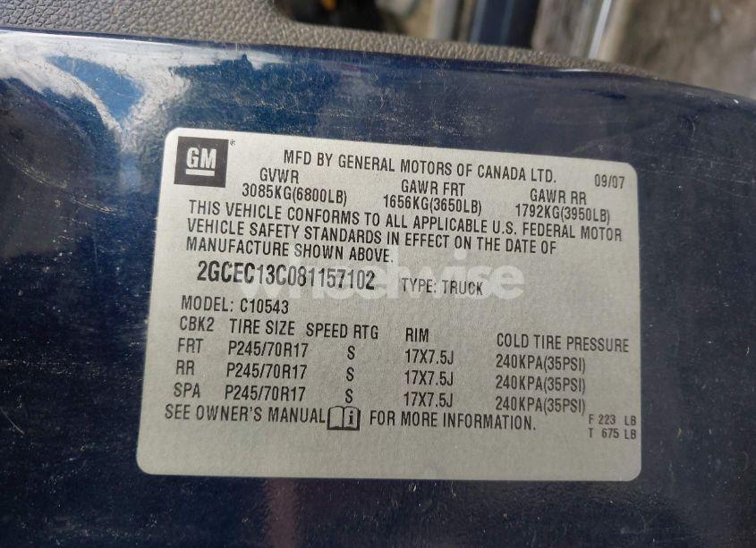 Photo 9 of 2008 Chevrolet Silverado 1500 LS (VIN 2GCEC13C081157102)