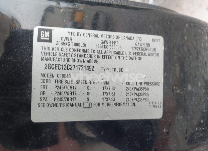 Photo 9 of 2007 Chevrolet Silverado 1500 LS (VIN 2GCEC13C271721492)