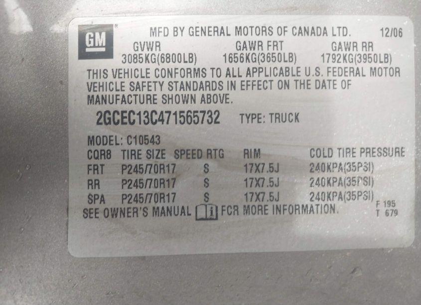 Photo 9 of 2007 Chevrolet Silverado 1500 LT1 (VIN 2GCEC13C471565732)