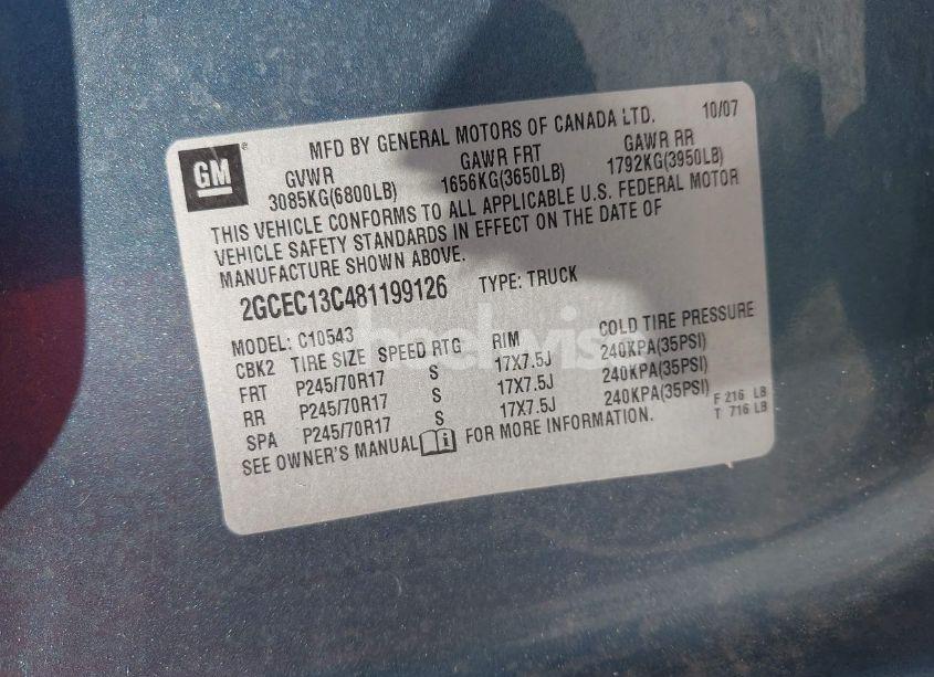 Photo 9 of 2008 Chevrolet Silverado 1500 LT1 (VIN 2GCEC13C481199126)