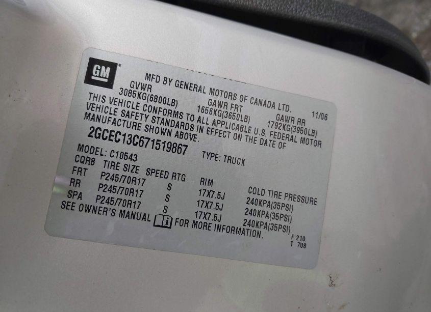 Photo 9 of 2007 Chevrolet Silverado 1500 LT1 (VIN 2GCEC13C671519867)