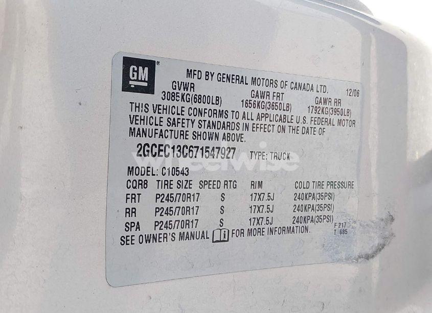 Photo 9 of 2007 Chevrolet Silverado 1500 LT1 (VIN 2GCEC13C671547927)