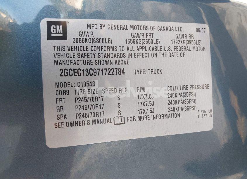 Photo 9 of 2007 Chevrolet Silverado 1500 LS (VIN 2GCEC13C971722784)