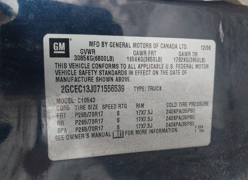 Photo 9 of 2007 Chevrolet Silverado 1500 LT2 (VIN 2GCEC13J071556539)