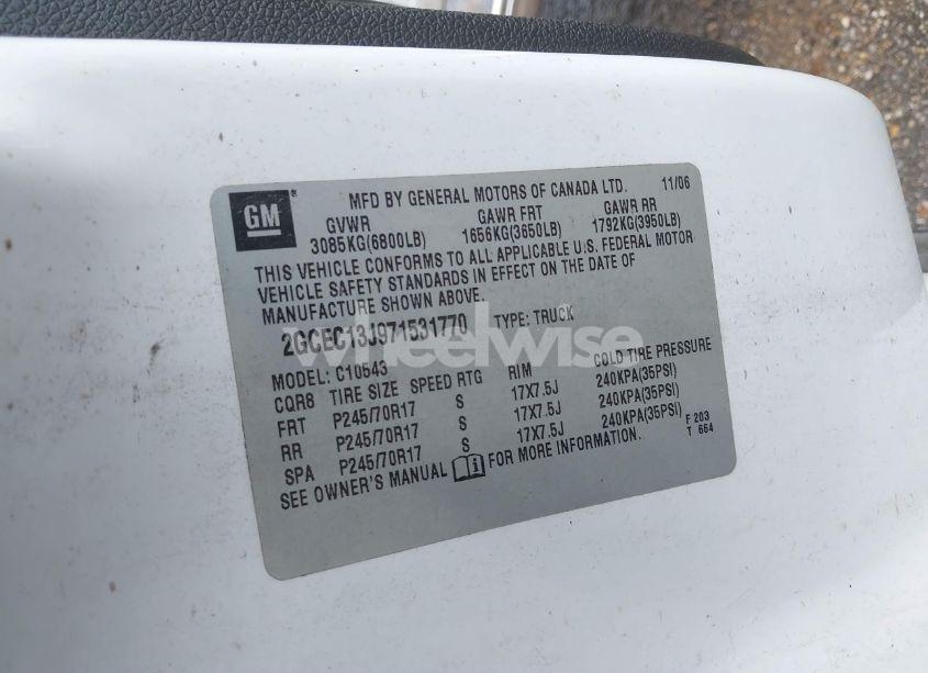 Photo 9 of 2007 Chevrolet Silverado 1500 LT1 (VIN 2GCEC13J971531770)