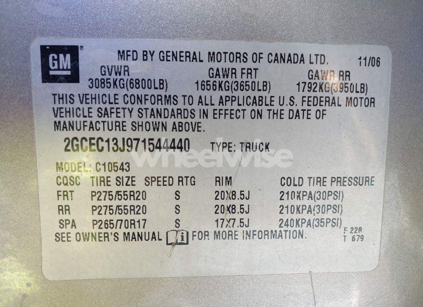 Photo 9 of 2007 Chevrolet Silverado 1500 LTZ (VIN 2GCEC13J971544440)