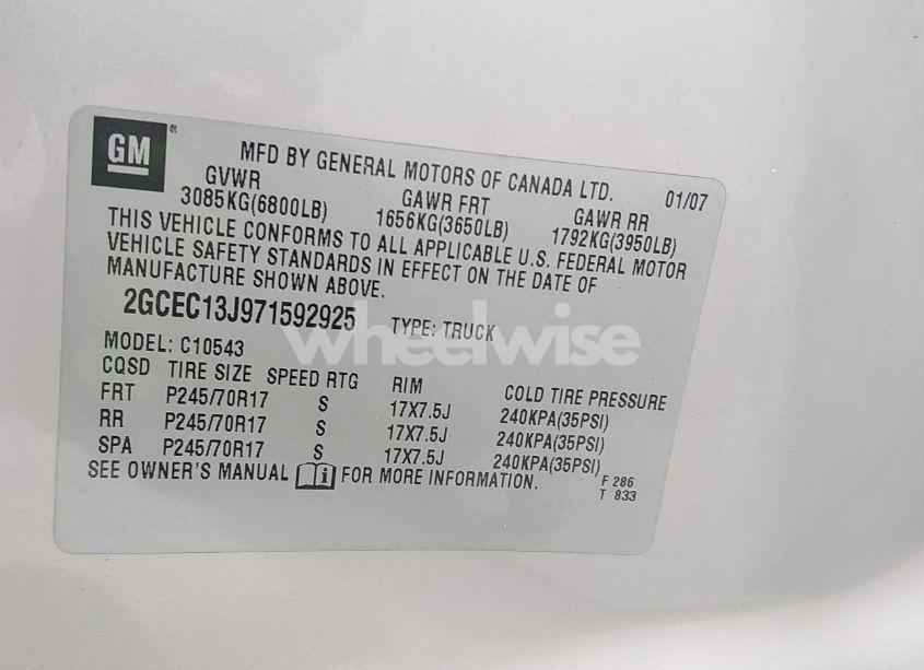 Photo 9 of 2007 Chevrolet Silverado 1500 LT2 (VIN 2GCEC13J971592925)