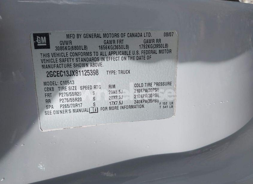 Photo 9 of 2008 Chevrolet Silverado 1500 LT1 (VIN 2GCEC13JX81125398)