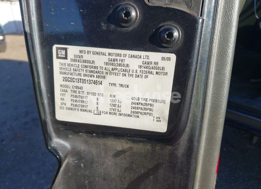 Photo 9 of 2005 Chevrolet Silverado 1500 LS (VIN 2GCEC13T051374614)