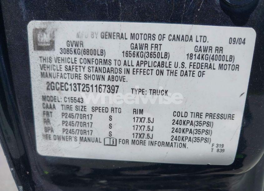 Photo 9 of 2005 Chevrolet Silverado 1500 LS (VIN 2GCEC13T251167397)