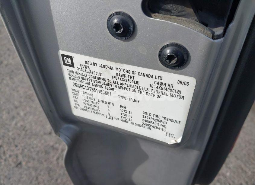 Photo 9 of 2006 Chevrolet Silverado 1500 LT2 (VIN 2GCEC13T361150691)