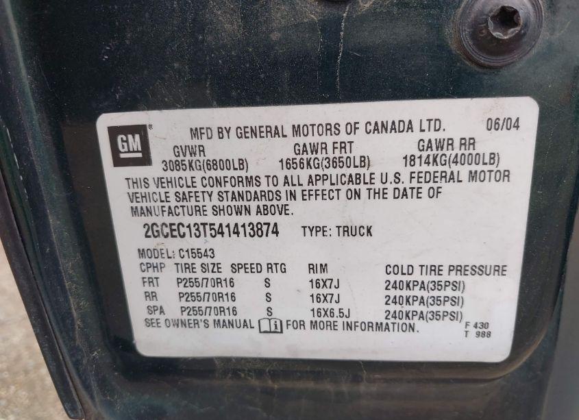 Photo 9 of 2004 Chevrolet Silverado 1500 LS (VIN 2GCEC13T541413874)