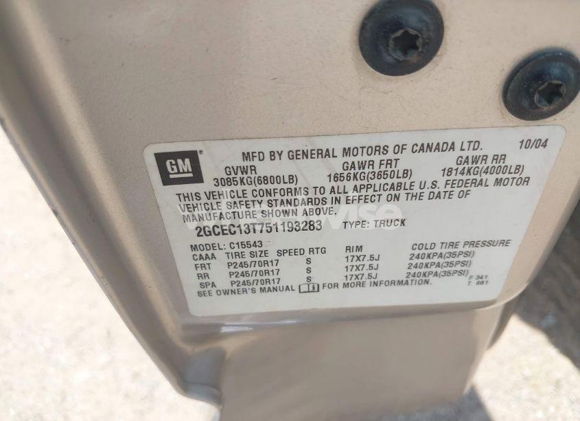 Photo 9 of 2005 Chevrolet Silverado 1500 LS (VIN 2GCEC13T751193283)