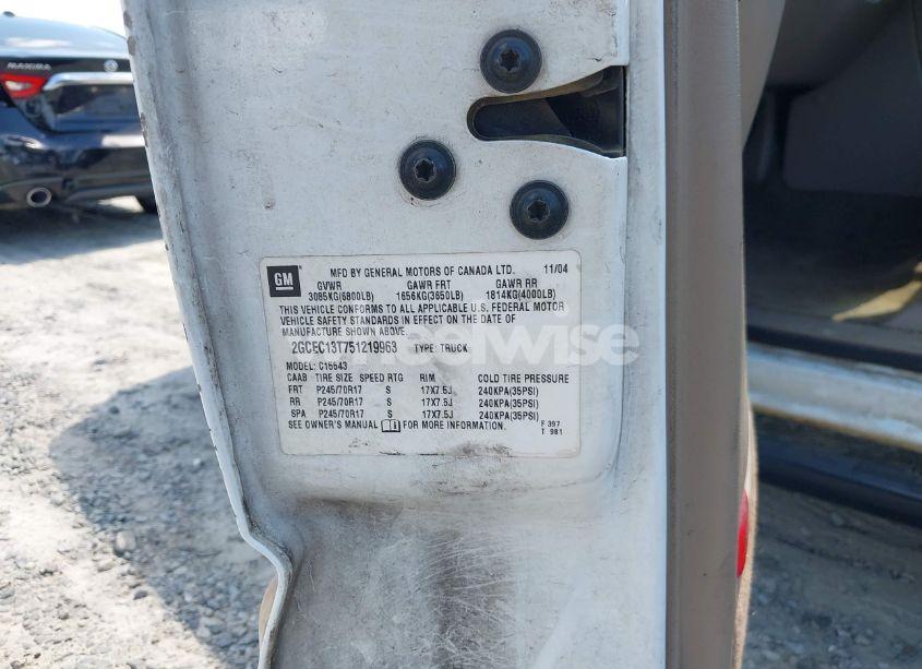 Photo 9 of 2005 Chevrolet Silverado 1500 LT (VIN 2GCEC13T751219963)