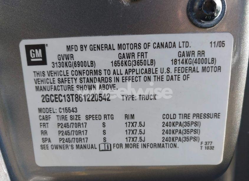 Photo 9 of 2006 Chevrolet Silverado 1500 LT3 (VIN 2GCEC13T861220542)